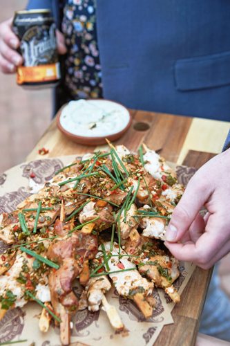 Sharing platter being served at the table